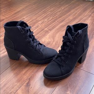 Lace-up Heeled Combat Boots